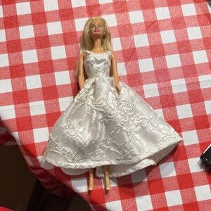 Elegant White Lace Doll Dress